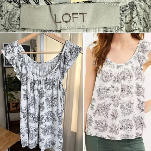 LOFT Ann Taylor Women's Safari Parrot Tropical Flutter Strap Cami Top Size M - Picture 1 of 8